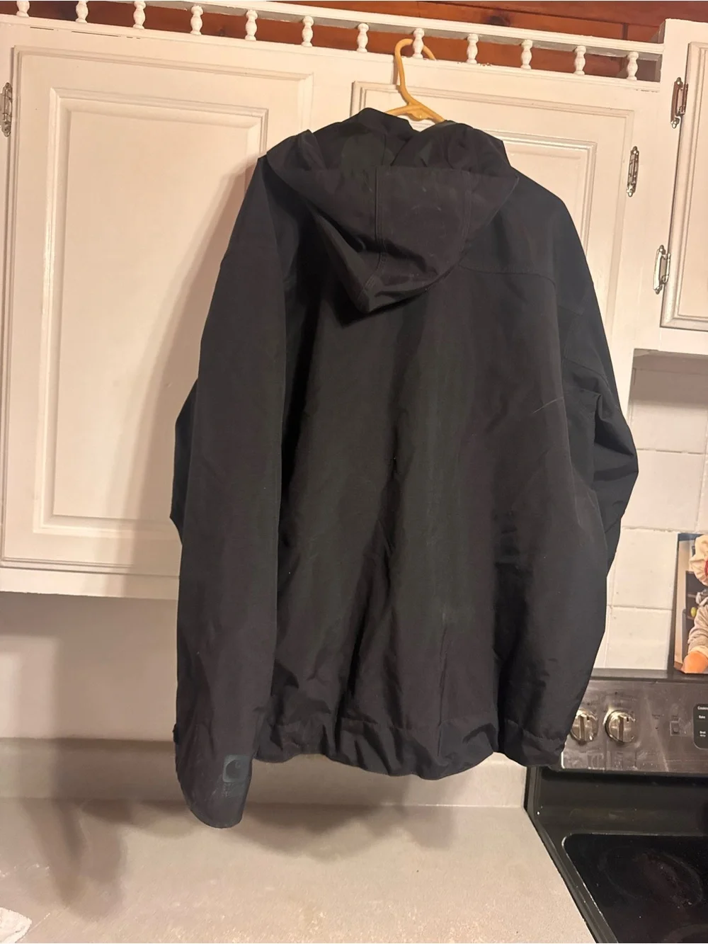 Carhartt Black Men's Hooded Work Raincoat